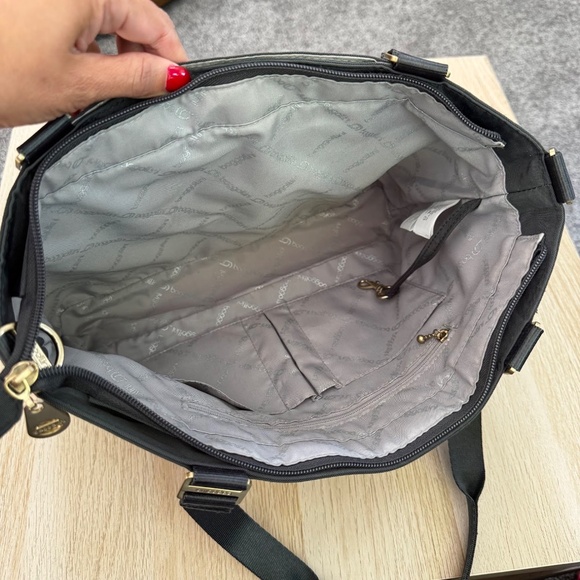 Baggallini Women's Gray Gold Hardware Nylon Med-Size Shoulder Bag Travel Tote - Picture 11 of 11